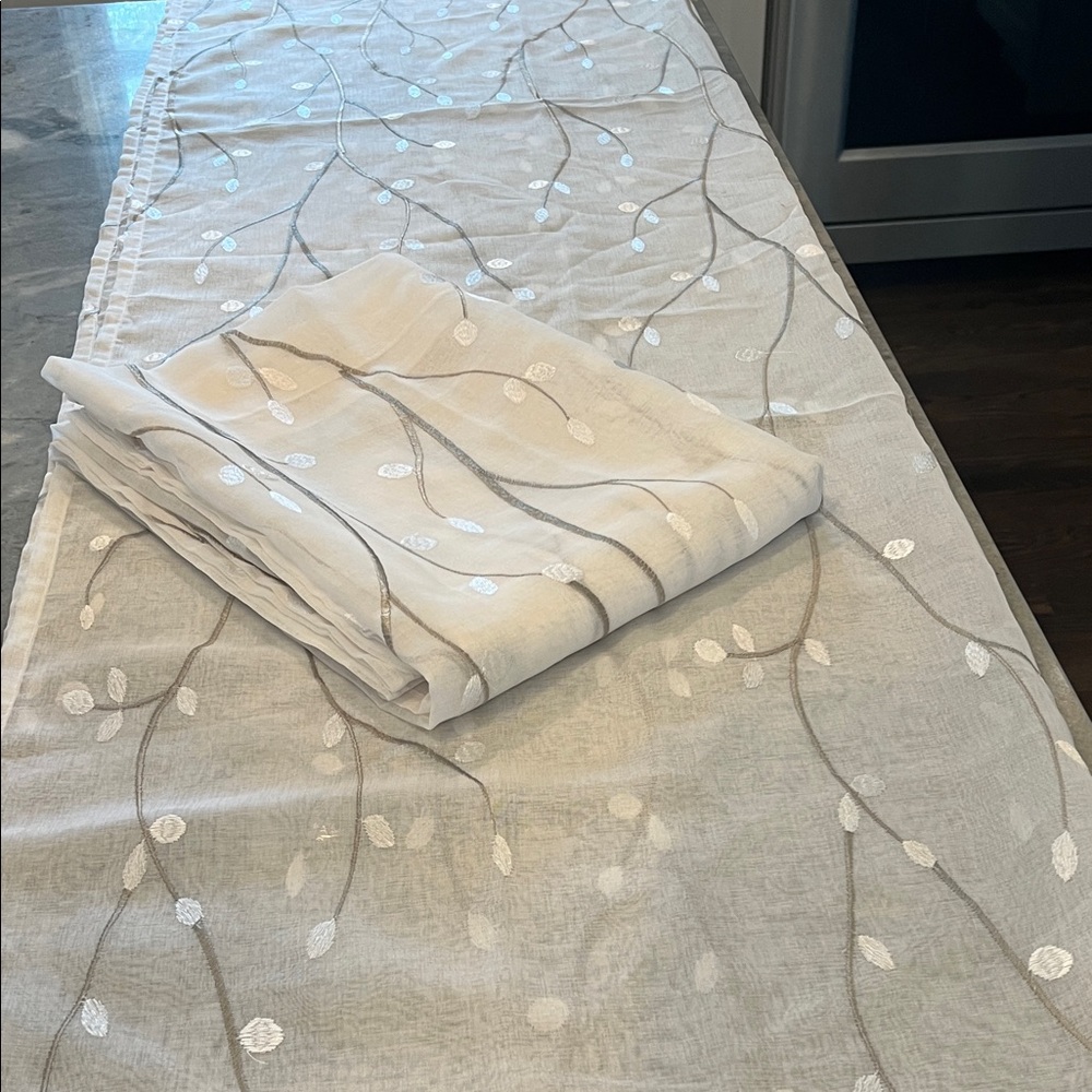 Laura Ashley Embroidered Vine Sheer Curtains